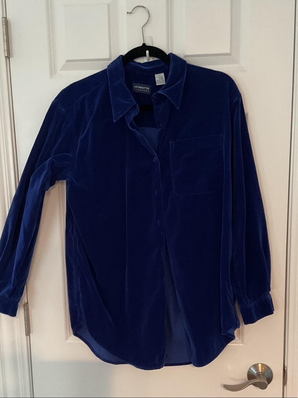 Liz Claiborne Deep Blue Cotton Button-Down Shirt